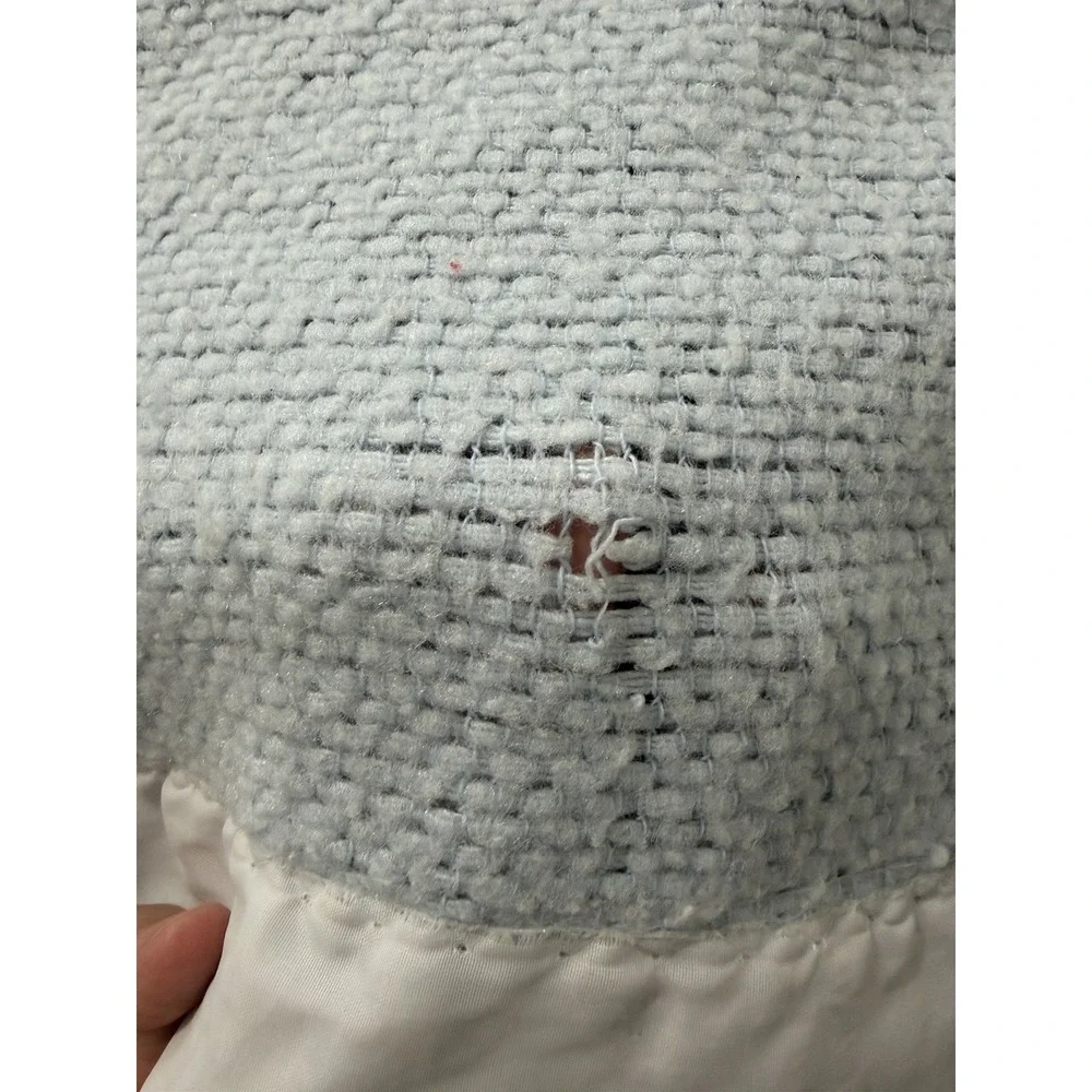 Vintage Weave Thermal Blanket Light Blue Satin Bound Edge Acrylic 64